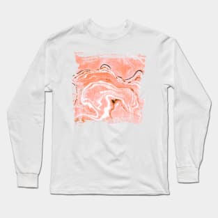 Coral Blush Marble Long Sleeve T-Shirt